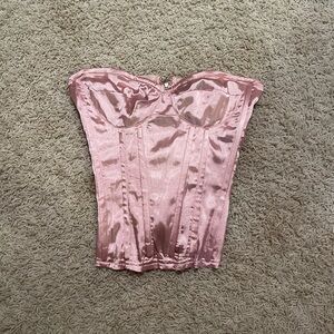 Pretty Little Thing Pink Satin Corset